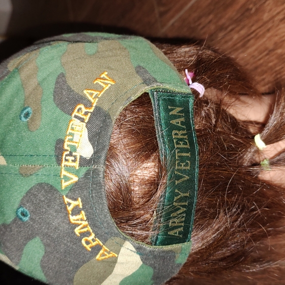 Sam's Cap Green Woodland Camo Army Veteran Adjustable Strapback Hat - Picture 6 of 8